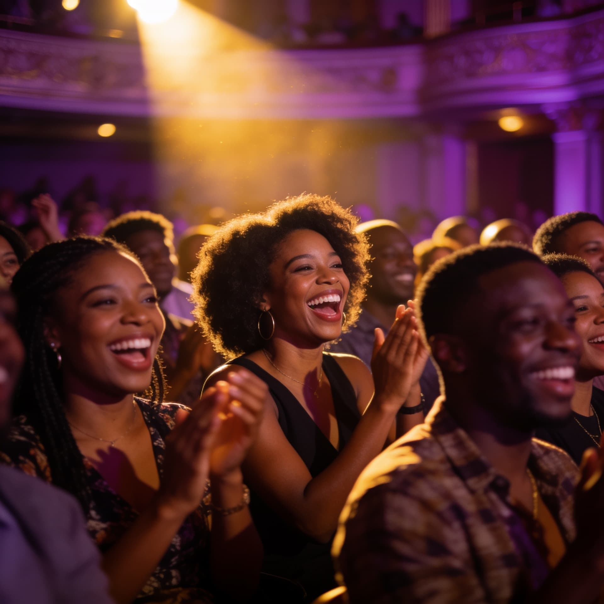 Public riant lors d'un spectacle d'humour